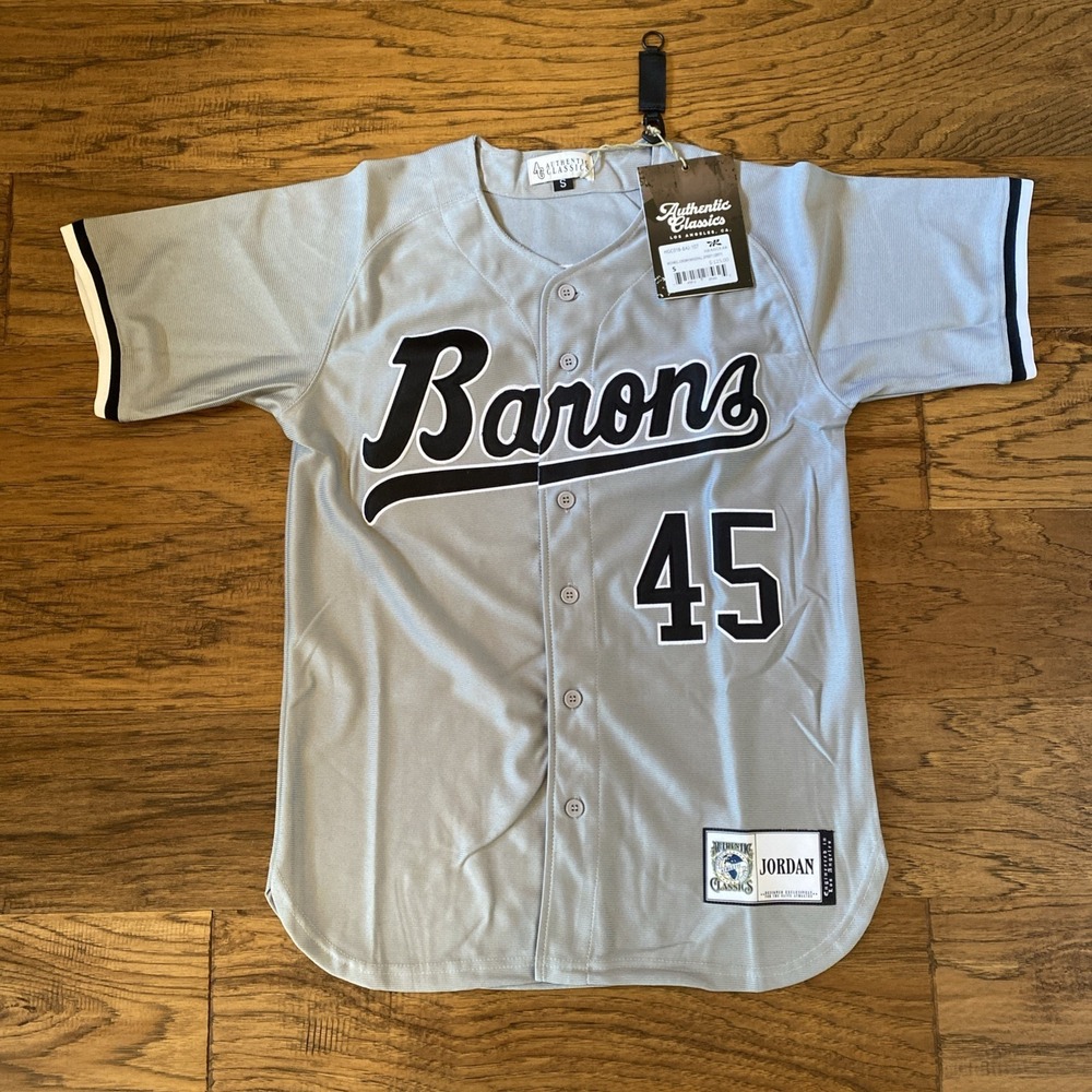 NWT Headgear Classics Birmingham Barons Jordan #45 Baseball Jersey Mens Size S
